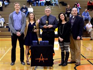 2017 Hall of Fame Inductees Ryan Genova, Amy (Hassick) Baxter, Jeffrey Cardinal, School Board President Dr. Michelle Worrall  
